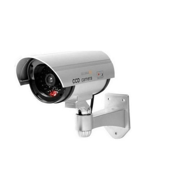 Ομοίωμα κάμερας εξωτερικού χώρου με κόκκινο LED που αναβοσβήνει ZY-2423 ασημί