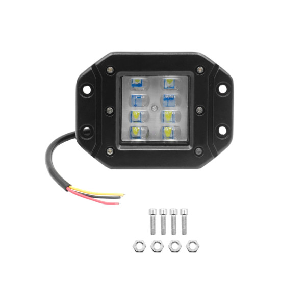 LED Αδιάβροχο Χωνευτό Προβολάκι 12V - 24V με 2 Λειτουργίες 12cm 24W 1920LM 8 SMD IP68 6000K