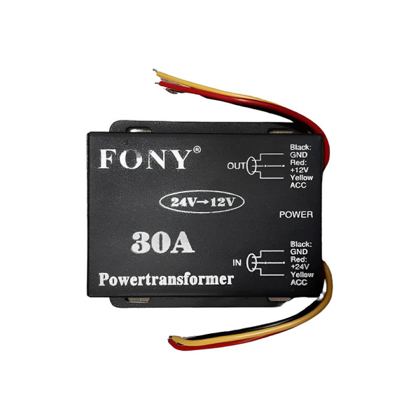 Μετασχηματιστής/Μετατροπέας Αυτοκινήτου από 24V σε 12V 30A FONY FO-30A