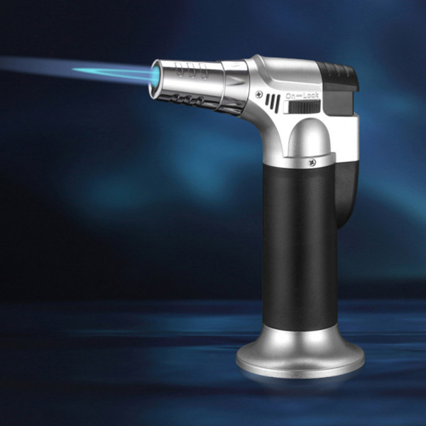 Αναπτήρας Βουτανίου και Φλόγιστρο Ζαχαροπλαστικής με Βάση JC-606 Μαύρο-Ασημί