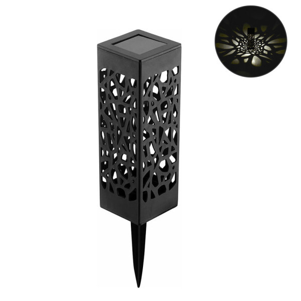 Ηλιακό Καρφωτό - Χωνευτό Φωτιστικό Κήπου IP65 με 1 LED SMD Θερμό Λευκό PM-0107 Μαύρο