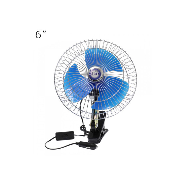 Ανεμιστήρας για Αναπτήρα Αυτοκινήτου 12V 6" με Μανταλάκι Μπλε