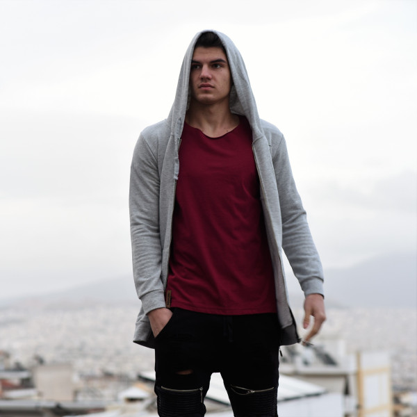 MEN'S ZIPPER  SWEATSHIRT LONG MOHICANS 101 GRAY