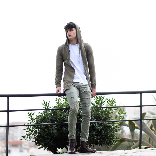 MEN'S ZIPPER SWEATSHIRT LONG MOHICANS 101 KHAKI