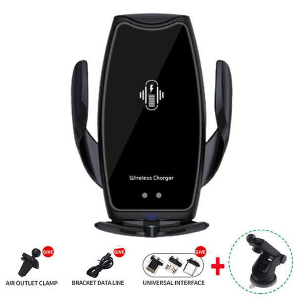 Αυτόματη Βάση Στήριξης Κινητού Αεραγωγού Αυτοκινήτου με Ασύρματη Φόρτιση A8 Μαύρη