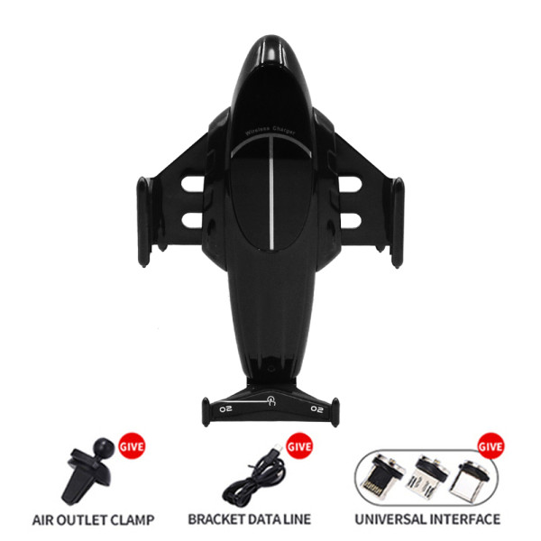 Αυτόματη Βάση Στήριξης Κινητού Αεραγωγού Αυτοκινήτου με Ασύρματη Φόρτιση 15W FJ1 Μαύρη
