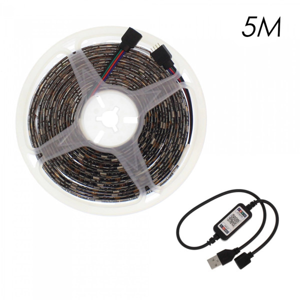 Αδιάβροχη Led Ταινία USB 5V 5m με Bluetooth RGB IP65 RZ-0005