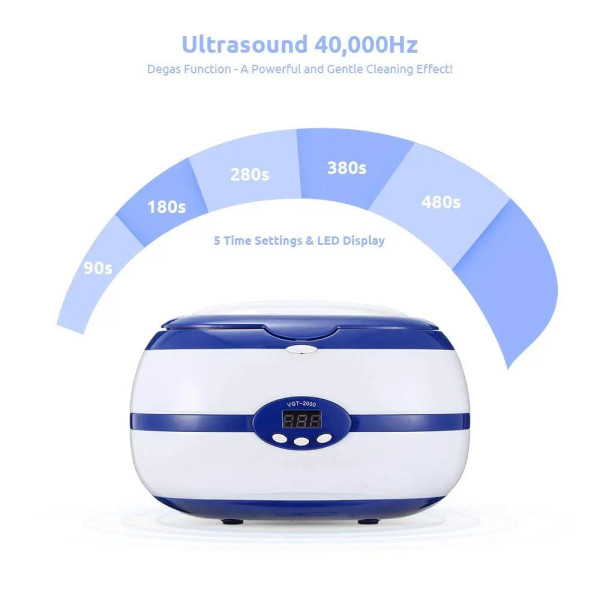 Καθαριστής Υπερήχων Ultrasonic 35W 600ml Inox με Ψηφιακό Χρονοδιακόπτη VGT-2000