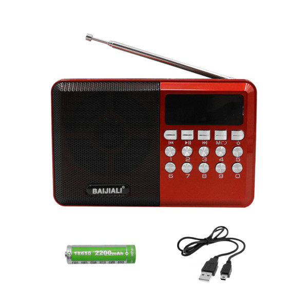 Φορητό Ηχείο Bluetooth με Ραδιόφωνο TF, USB και AUX BAIJIALI BJL-62 Κόκκινο