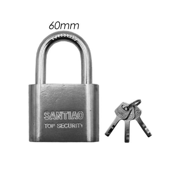 Λουκέτο Ατσάλινο 60mm Πέταλο με 3 Κλειδιά Ασφαλείας XS-60 Ασημί