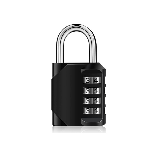Λουκέτο Ατσάλινο 30mm Πέταλο με Συνδυασμό 4 Αριθμών XS-HB22-2 Μαύρο