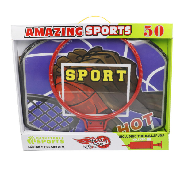 Επιτοίχια Μπασκέτα με Ταμπλό, Στεφάνι και Δίχτυ 48.5x39.5x39cm CX-50