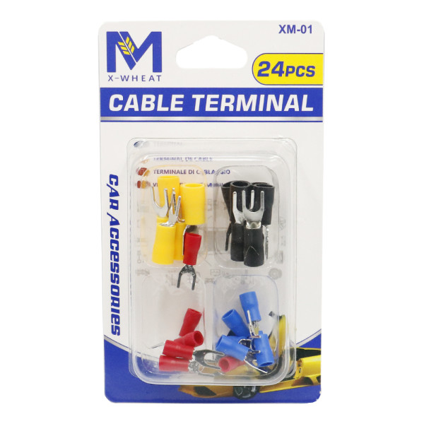 Ακροδέκτες Διχαλωτοί Με Μόνωση Σετ 24τμχ XM-01