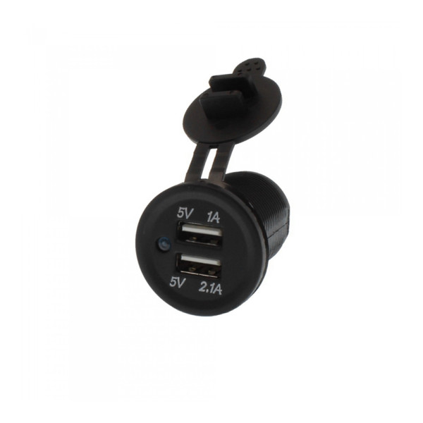 Φορτιστής Αυτοκινήτου - Μοτοσυκλέτας 12V με 2 Θύρες USB 5V XM-09 Μπλε