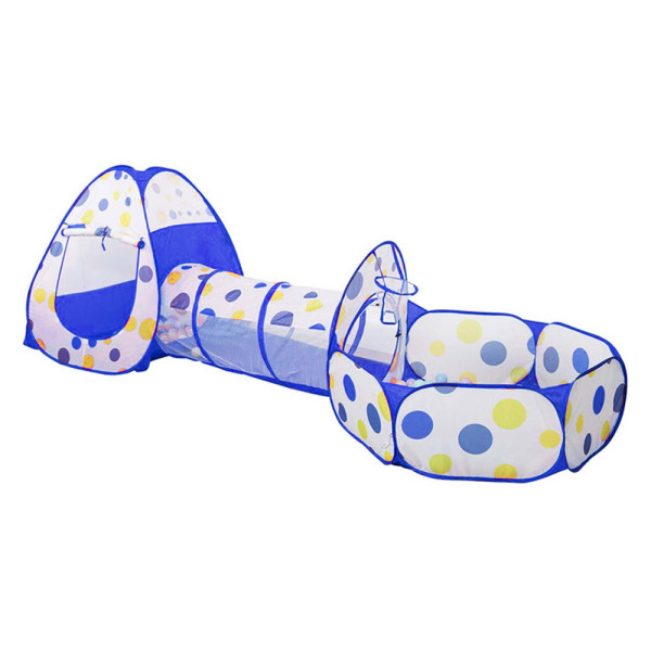 Παιδική Σκηνή με Τούνελ, Μπαλοπισίνα και Μπασκέτα Pop Up 330x95x90 HW-B0063 Μπλε