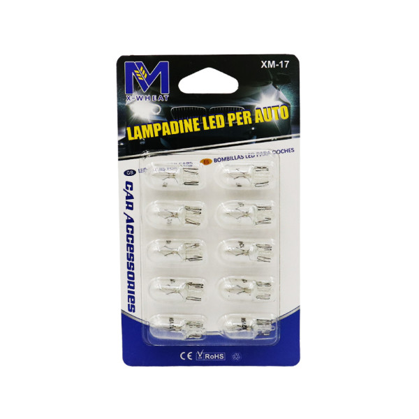 Λάμπες T10 Αυτοκινήτου W5W Σετ 10τμχ XM-17 Λευκό