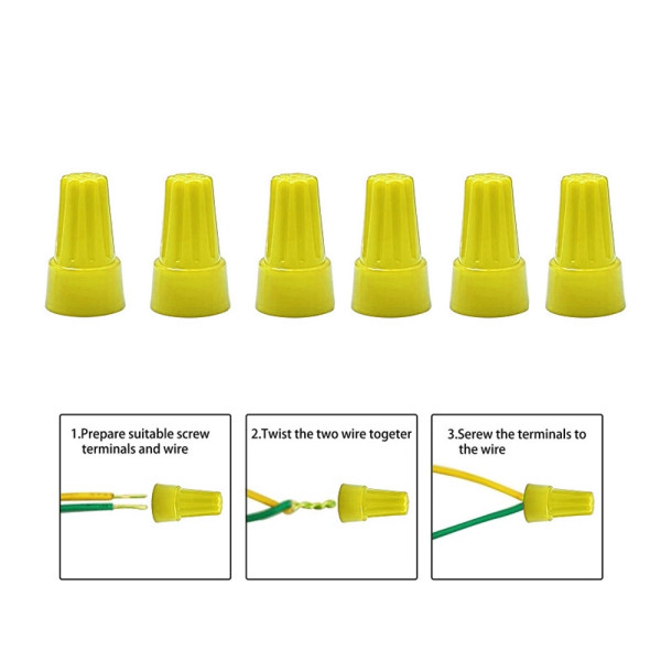 Βιδωτά Καλύμματα Καλωδίων - Caps Σετ 6τμχ XM-W14610-5-1 Κίτρινο