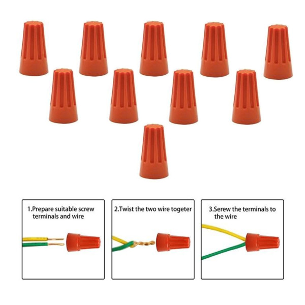 Βιδωτά Καλύμματα Καλωδίων - Caps Σετ 10τμχ XM-W14610-4-1 Πορτοκαλί