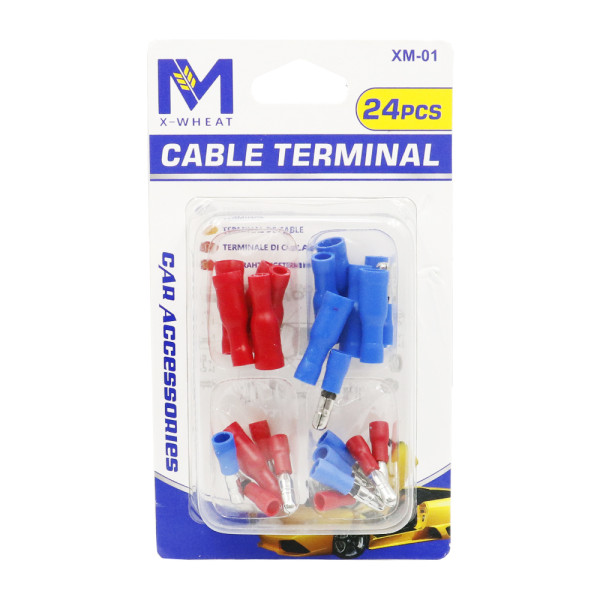 Σετ Ακροδέκτες Καλωδίων με Μόνωση Αρσενικό - Θηλυκό 24τμχ XM-W10598