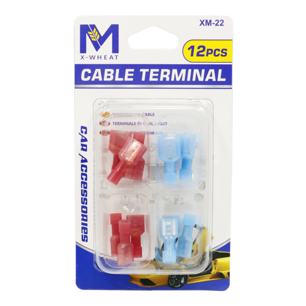 Ακροδέκτες Σύνδεσμοι Καλωδίων με Λαστιχένια Μόνωση Σετ 12τμχ XM-W14290