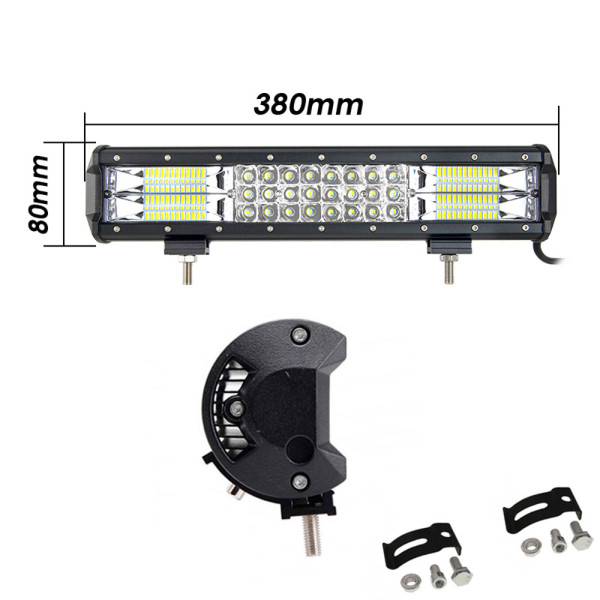 LED Αδιάβροχη Μπάρα Αλουμινίου 12V-24V 37cm 216W 72 SMD IP68 17280LM 6000K OYQP-0018