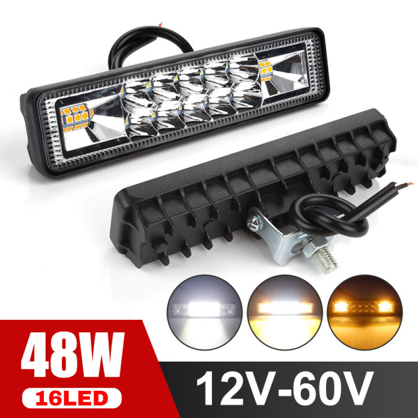 LED Αδιάβροχο Προβολάκι - Μπάρα Αλουμινίου με 3 Λειτουργίες 12V-24V 15cm 48W 16 SMD IP68 3840LM 6000K OYQP-0069