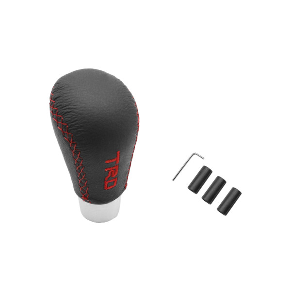 Πόμολο - Λεβιές Ταχυτήτων Οβάλ με Κόκκινη Ραφή TRD HW-0041 Μαύρο