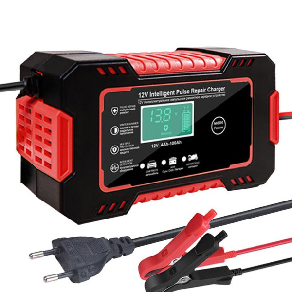 Car and motorcycle battery charger Ideal for charging AGM, GEL, SLA and wet batteries and LCD display HL18668-30