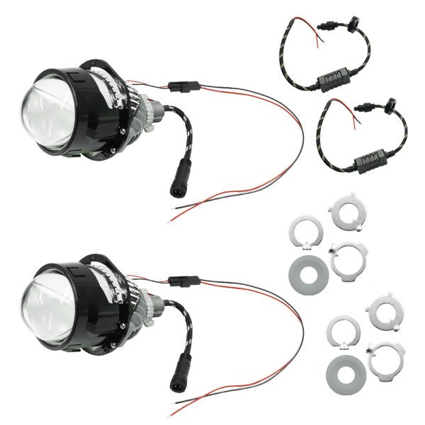 Σετ Universal Προτζέκτορας Φαναριού Αυτοκινήτου - Μοτοσυκλέτας 94W Projector H4 - H7 με 2 Σκάλες Ψυχρό Λευκό 2 τμχ OYQP-0085