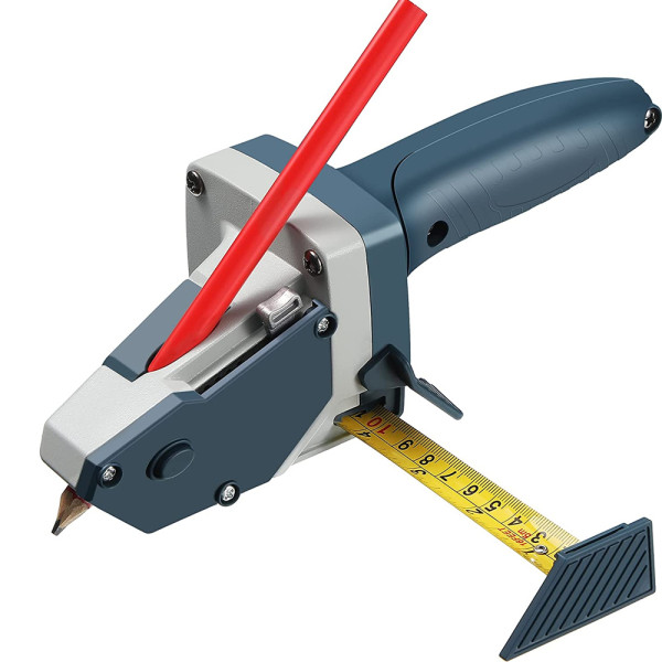 Κοπίδι - Φαλτσέτα για Κοπή Γυψοσανίδας με Ενσωματωμένο Μέτρο και Θέση για Μολύβι 2021 Μπλε