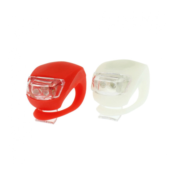 LED Φώτα Ποδηλάτου Σιλικόνης BL - 008 - 2 Κόκκινο Λευκό