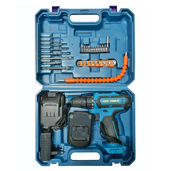 Δραπανοκατσάβιδο Μπαταρίας 2 x 24V 5.0AH με Τρυπάνια-Μύτες και Καρυδάκια σε Βαλίτσα AXU-PLI-14S