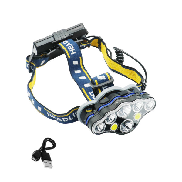 LED Επαναφορτιζόμενος Φακός Κεφαλής 2 COB 6 SMD IPX4 3000LM Ψυχρό Λευκό με 8 Λειτουργίες Φωτισμού BL - KL08