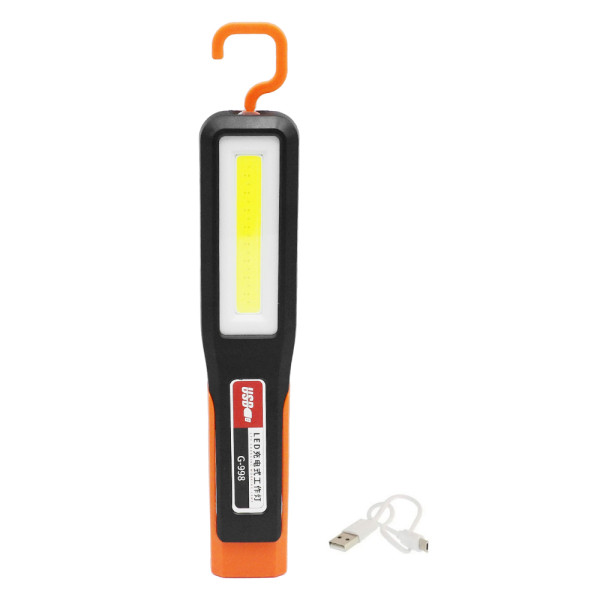 LED Επαναφορτιζόμενος Φακός Συνεργείου XPE με 3 Λειτουργίες και Μαγνήτη - Γάντζο - Περιστρεφόμενη Βάση G - 998