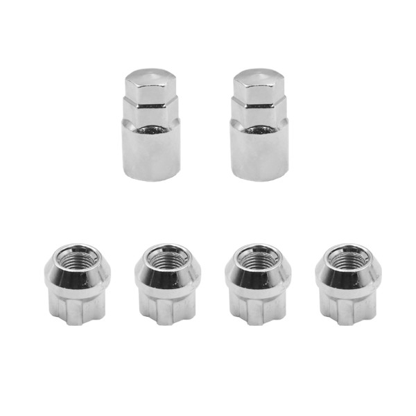 Σετ Μπουλόνια Ασφαλείας 4 τμχ με 2 Κλειδιά 12x1.25 - 25mm HW-0048 Ασημί