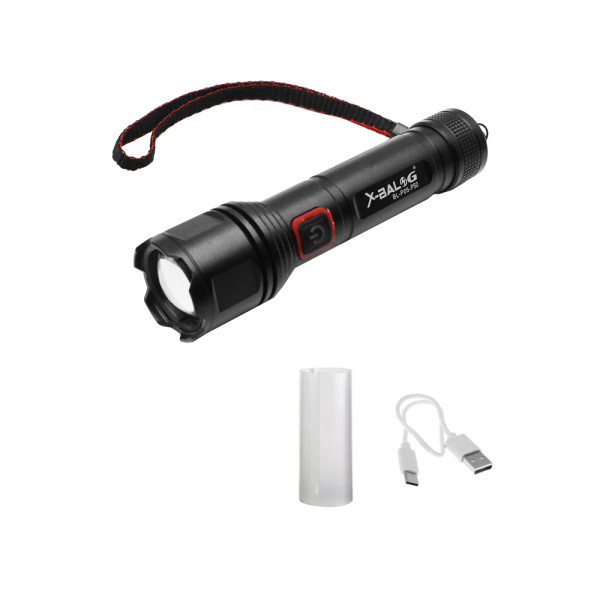 LED Επαναφορτιζόμενος Φακός USB 5V Ψυχρό Λευκό 6000K με 3 Λειτουργίες Φωτισμού και Zoom BL-P05-P50