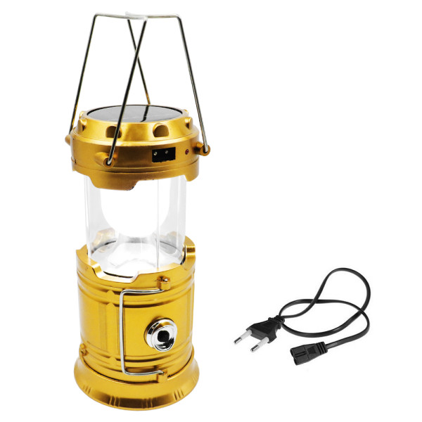 LED Επαναφορτιζόμενος Ηλιακός Φακός 16W Ψυχρό Λευκό με 2 Λειτουργίες Φωτισμού SG-5800T Χρυσός