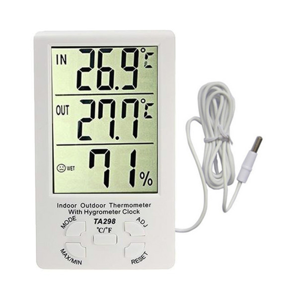 Επιτραπέζιο Θερμόμετρο και Υγρασιόμετρο για Εσωτερική και Εξωτερική θερμοκρασία TA298 Λευκό