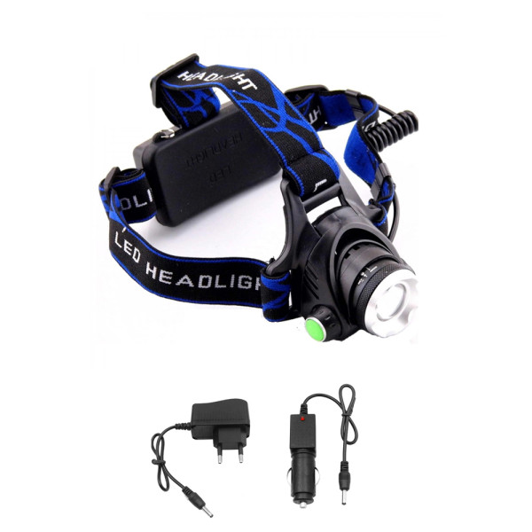 LED Επαναφορτιζόμενος Αδιάβροχος Φακός Κεφαλής 400LM με 3 Λειτουργίες Ψυχρό Λευκό BL-HS-V9-T6