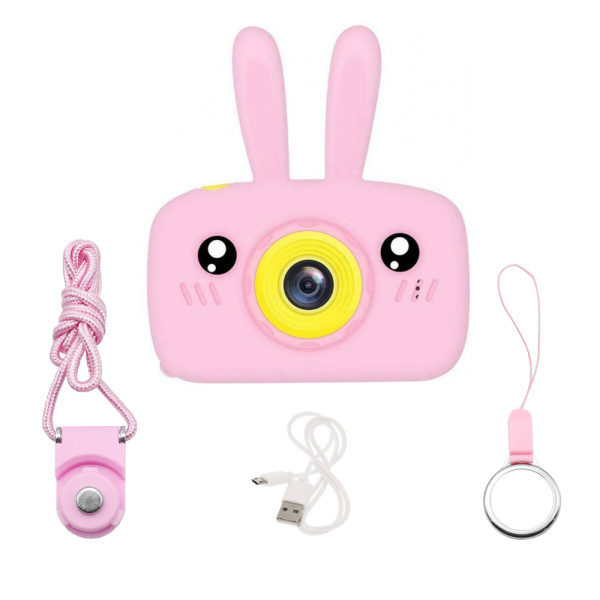 Compact Παιδική Φωτογραφική Μηχανή 10MP με Οθόνη 2" και Παιχνίδια HL 18668-99 Ροζ Λαγουδάκι