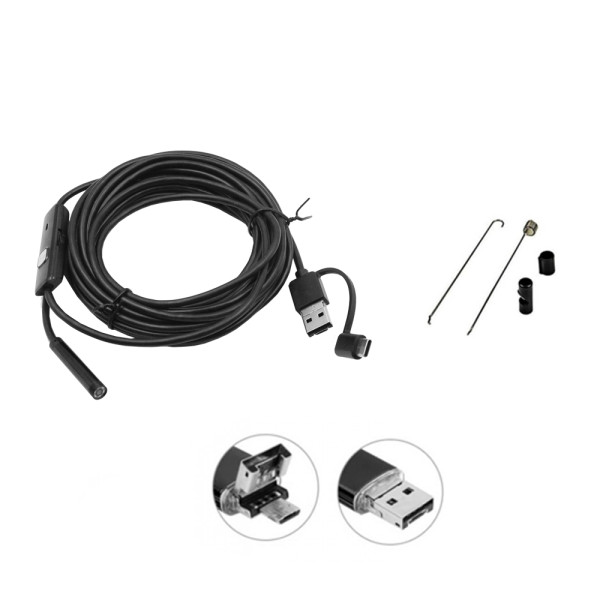 Ενδοσκοπική Κάμερα Αδιάβροχη IP66 5m 7mm για Κινητό και Υπολογιστή Y102