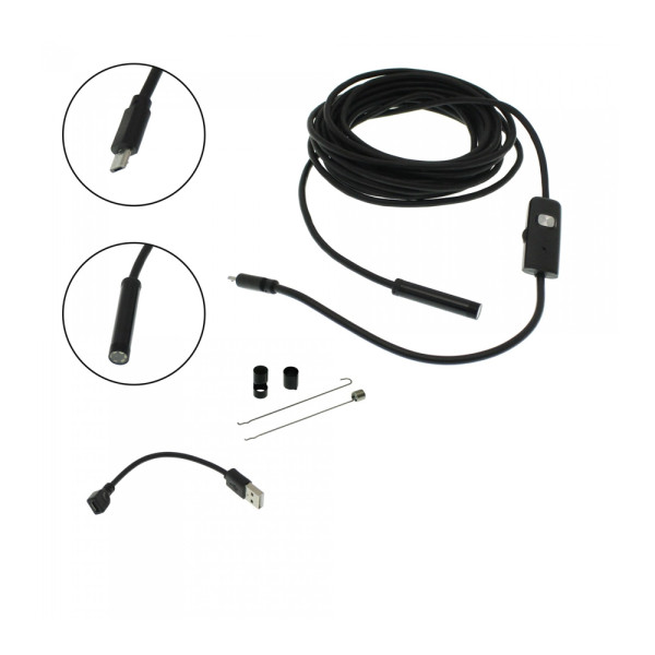 Ενδοσκοπική Κάμερα Αδιάβροχη IP67 5m 7mm για Κινητό Android και Υπολογιστή AN96