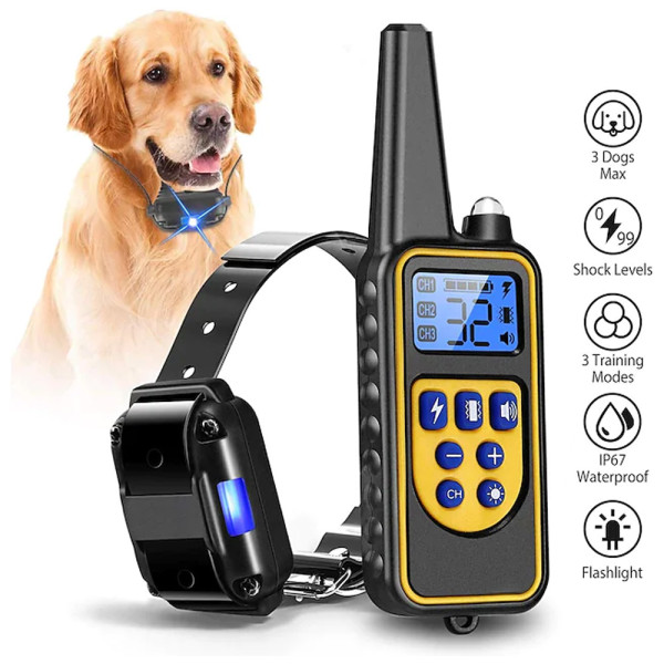 Εκπαιδευτικό Κολάρο Σκύλου με Δόνηση και Ήχο Επαναφορτιζόμενο και Αδιάβροχο RT-880