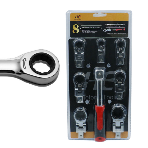 Σετ Κλειδιά Σπαστά Γερμανοπολύγωνα με καστάνια και Λαβή Χειρός 8 τμχ HC-8