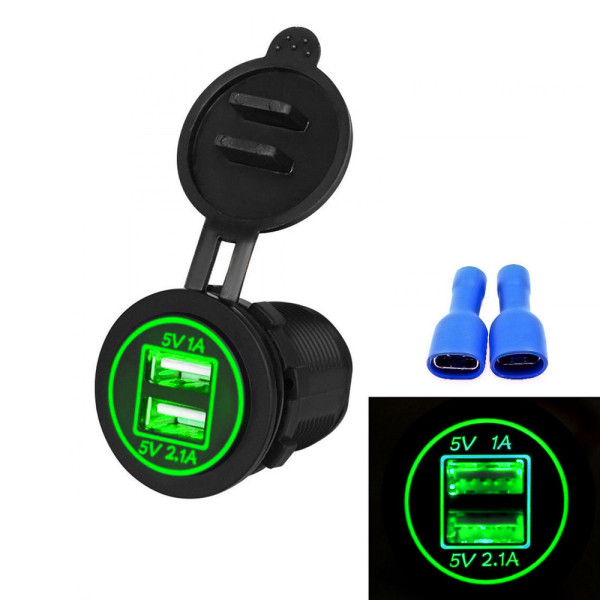 Φορτιστής Αυτοκινήτου - Μοτοσυκλέτας - Φορτηγού - Βάρκας 12-24V με 2 Θύρες USB 5V SY-CC0086