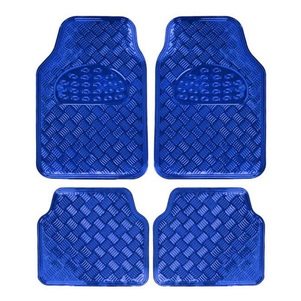 Πατάκια Αυτοκινήτου Μπροστινά και Πίσω Universal από Λάστιχο Σετ 4τμχ GrowPal Μπλε