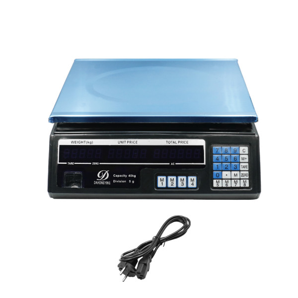 Επαναφορτιζόμενη Ηλεκτρονική Επαγγελματική Ζυγαριά με Ικανότητα Ζύγισης 40kg και Υποδιαίρεση 2gr με 8 Μνήμες Τιμής TY-15