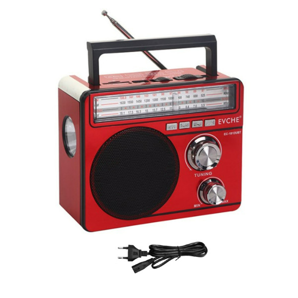 Ηχείο Bluetooth με Ραδιόφωνο και Φως LED FM/TF/USB EC-1875UBT Μαύρο