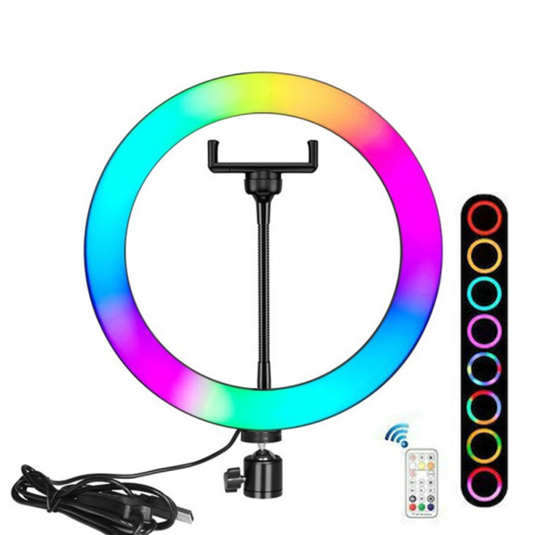 Επαγγελματικό Ring Light Δαχτυλίδι 26cm RGBW με Τηλεχειριστήριο RF LJJ-26
