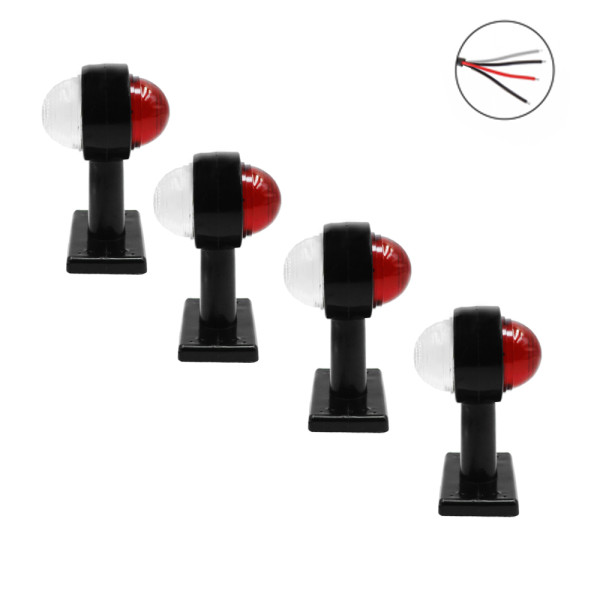 LED Πλευρικά Φώτα - Κέρατα Όγκου Αυτοκινήτου - Φορτηγού 12V - 24V IP66 Λευκό - Κόκκινο 4 τμχ